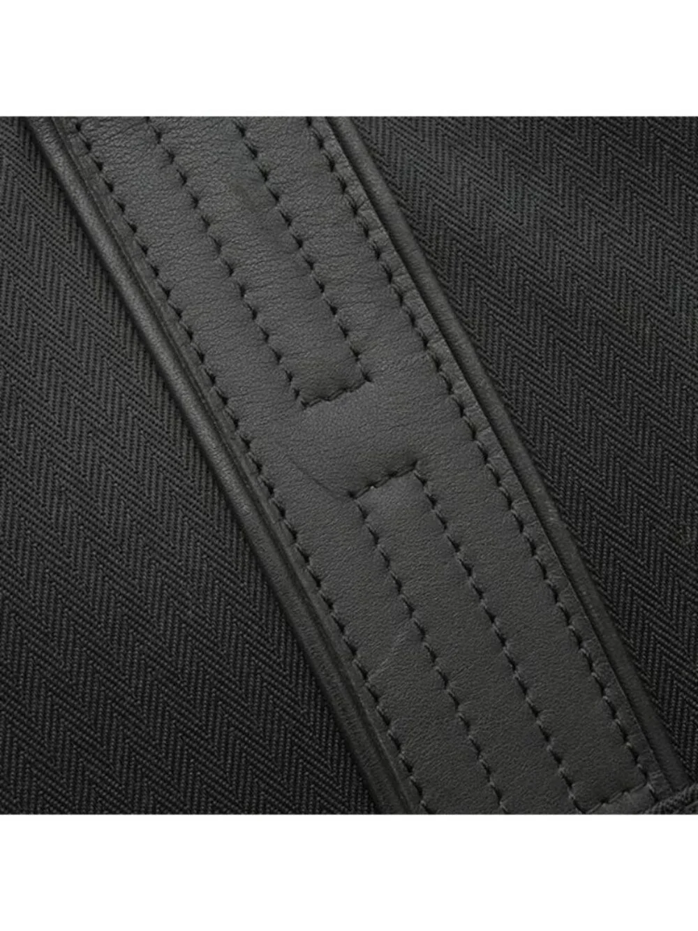 Hermes Business Bag Acapulco Odinatur Toile Chevron Leather Black Silver 2-Way